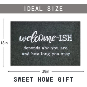 JJUUYOU door mat with welcome design greets guests at your entry.