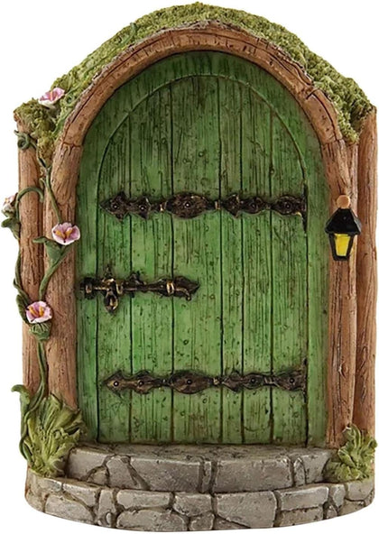 JJLFresheners Green Fairy Door wooden miniature adds whimsy to trees