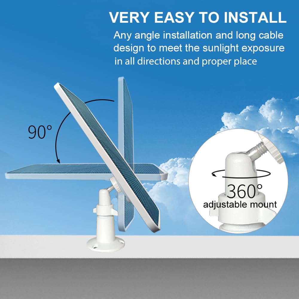 360° adjustable JJMASEE mount enables precise sun exposure for SimpliSafe panel.