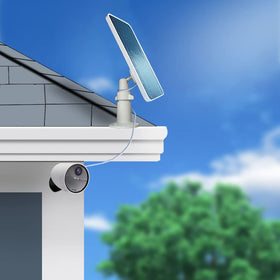 Smart charging optimizes power flow for partial cloud days on SimpliSafe cameras.