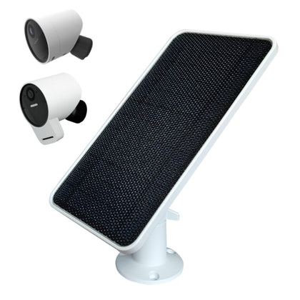 JJMASEE solar panel powers the SimpliSafe camera with continuous charging in sunlight.