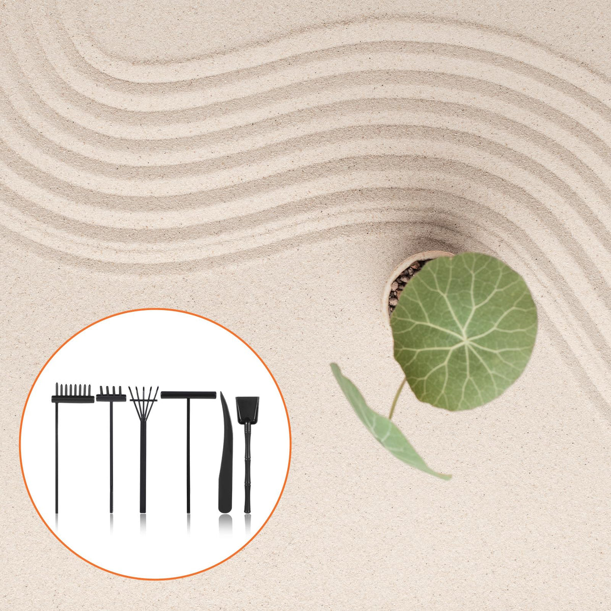 JJUNW compact zen garden set fits small desks.