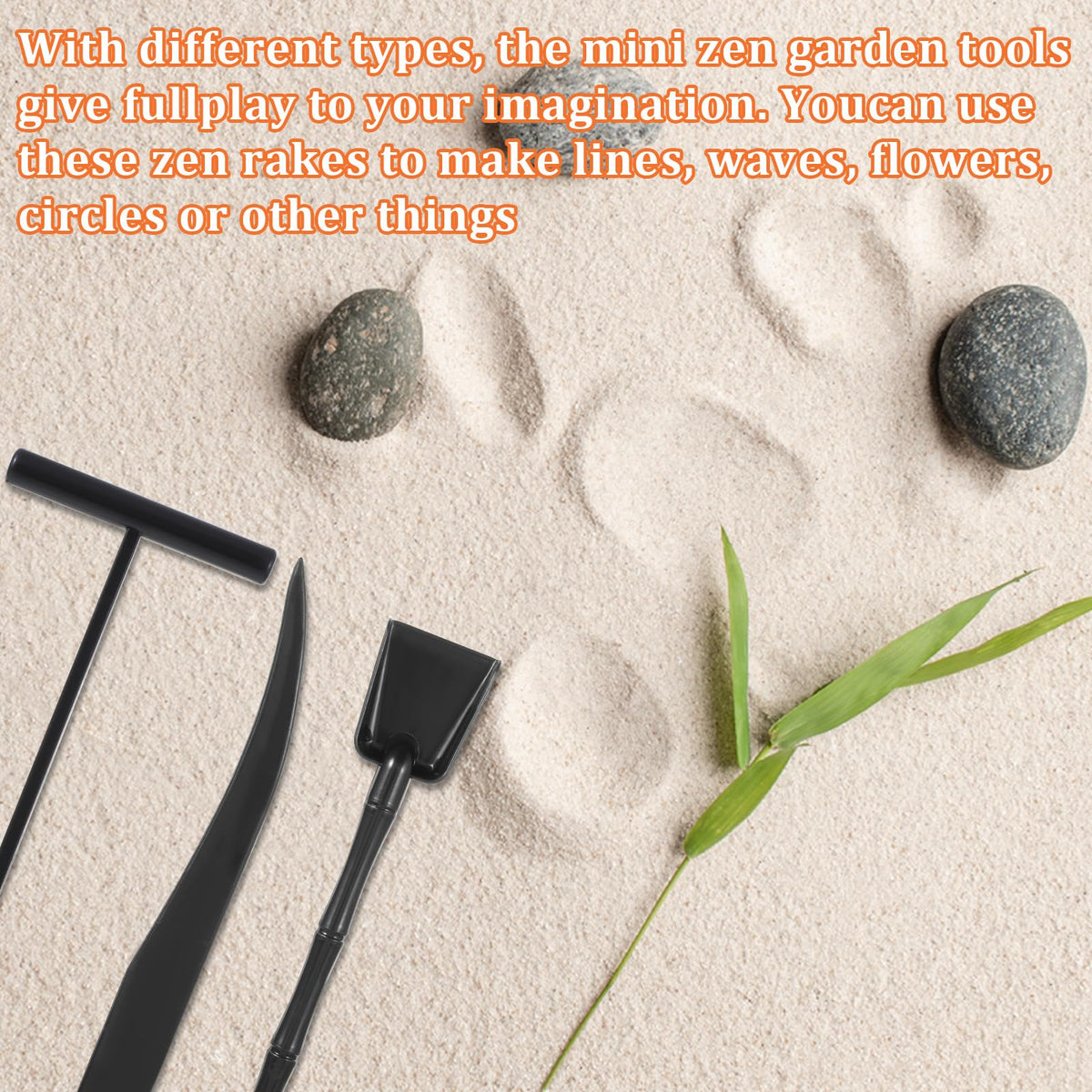 JJUNW durable PVC zen garden tools with lightweight handling.
