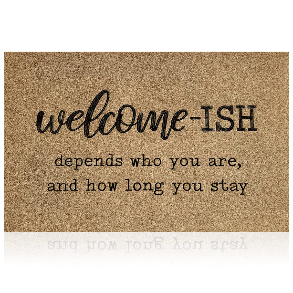 JJUUYOU brown welcome mat for front door with non-slip backing for safety