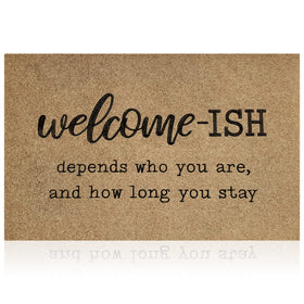 JJUUYOU brown welcome mat for front door with non-slip backing for safety