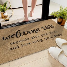 JJUUYOU embroidered pattern adds friendly curb appeal to entry