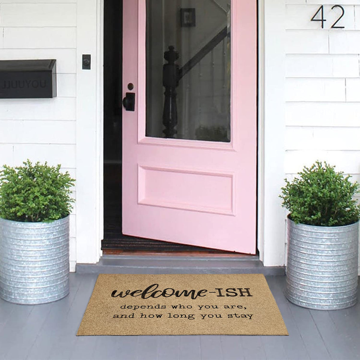 JJUUYOU durable polypropylene mat ideal for all weather entryways