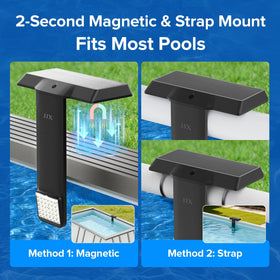 JJX pool light using Type-C charging for reliable use even on rainy days.