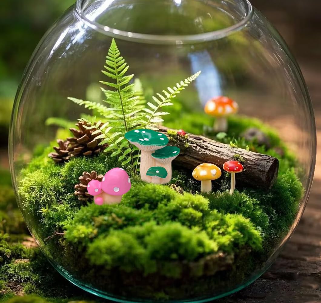 JKanruh fairy garden landscape mushrooms in outdoor setups