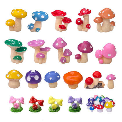 JKanruh miniature resin mushrooms variety for charming fairy garden decor and DIY displays