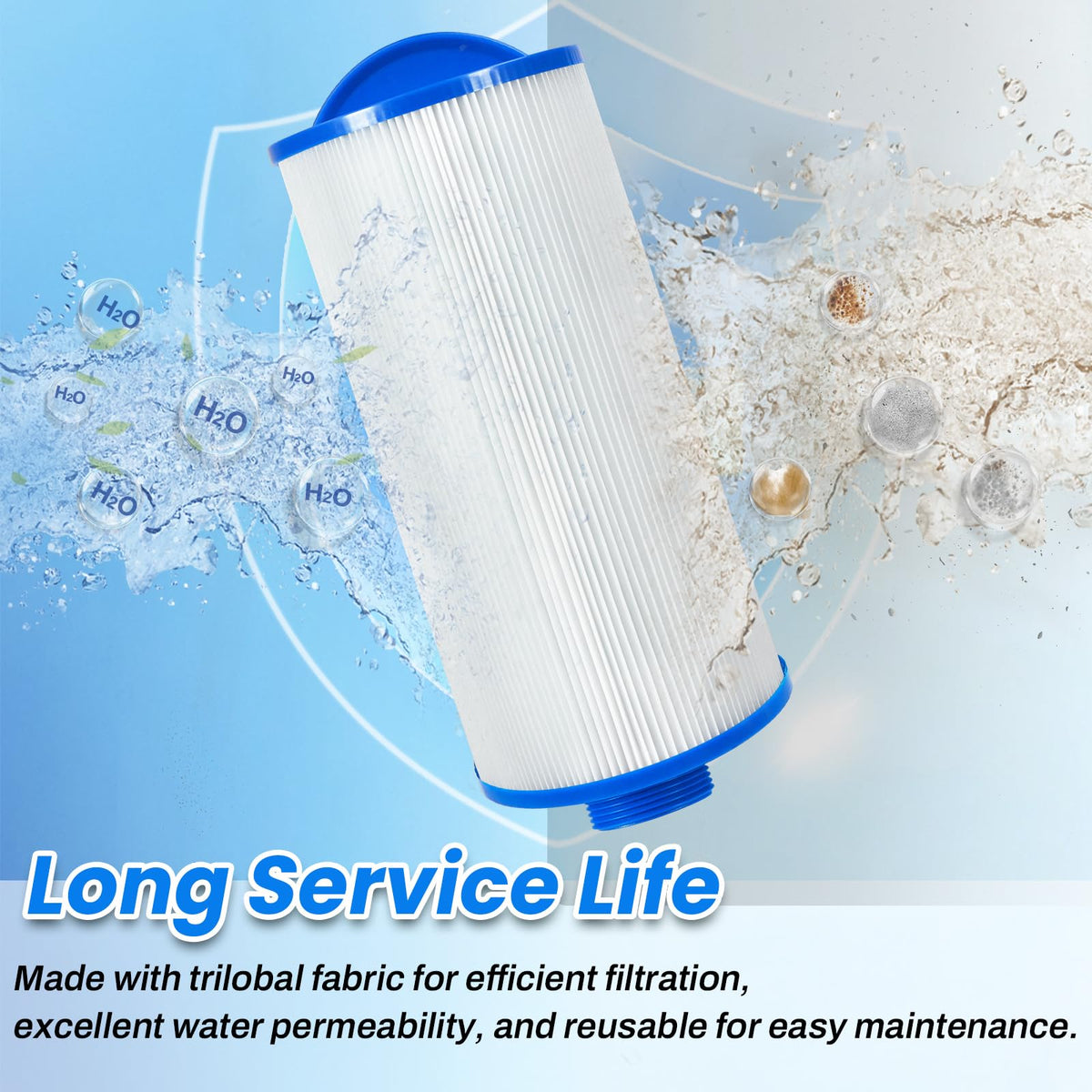 JKLESA 25 sq ft cartridge fits standard spa systems for broad compatibility.