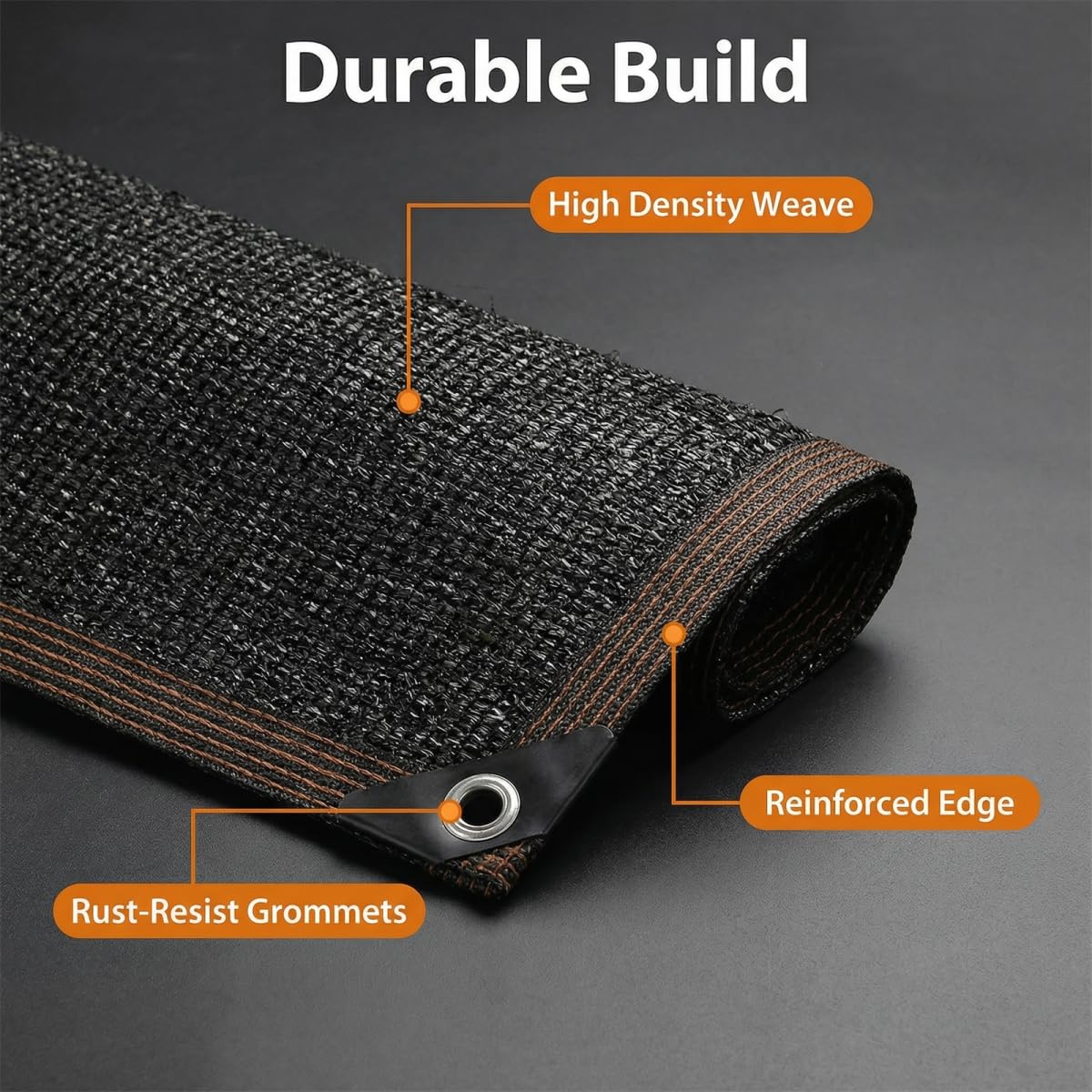 JKNVDVLC easy-install shade cloth with grommets for quick setup
