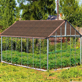 JKNVDVLC garden shade cover cools plants and people by filtering sunlight.