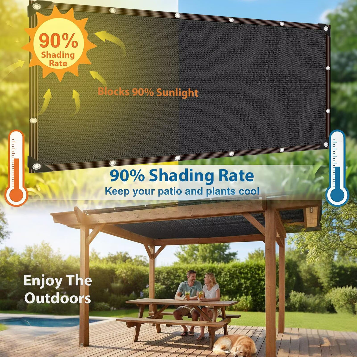 JKNVDVLC premium HDPE shade fabric resists wear and fading