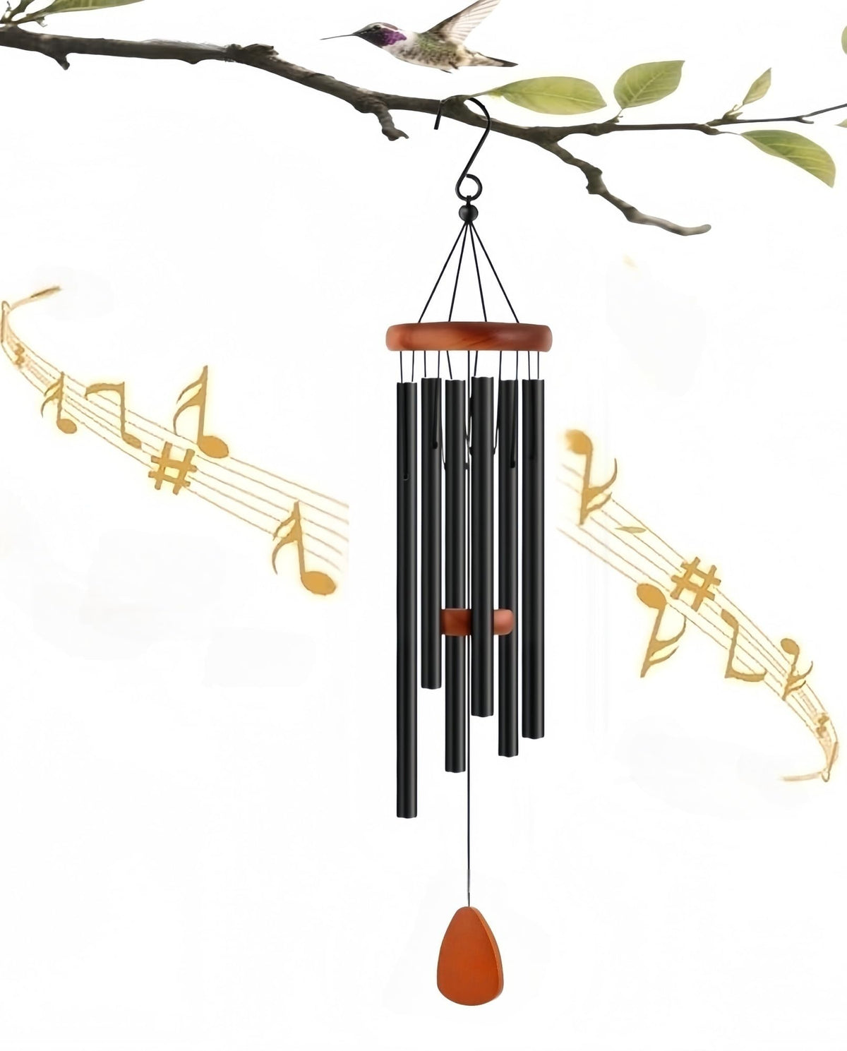 JLBLNHW wind chimes with deep tone for tranquil outdoor moments.
