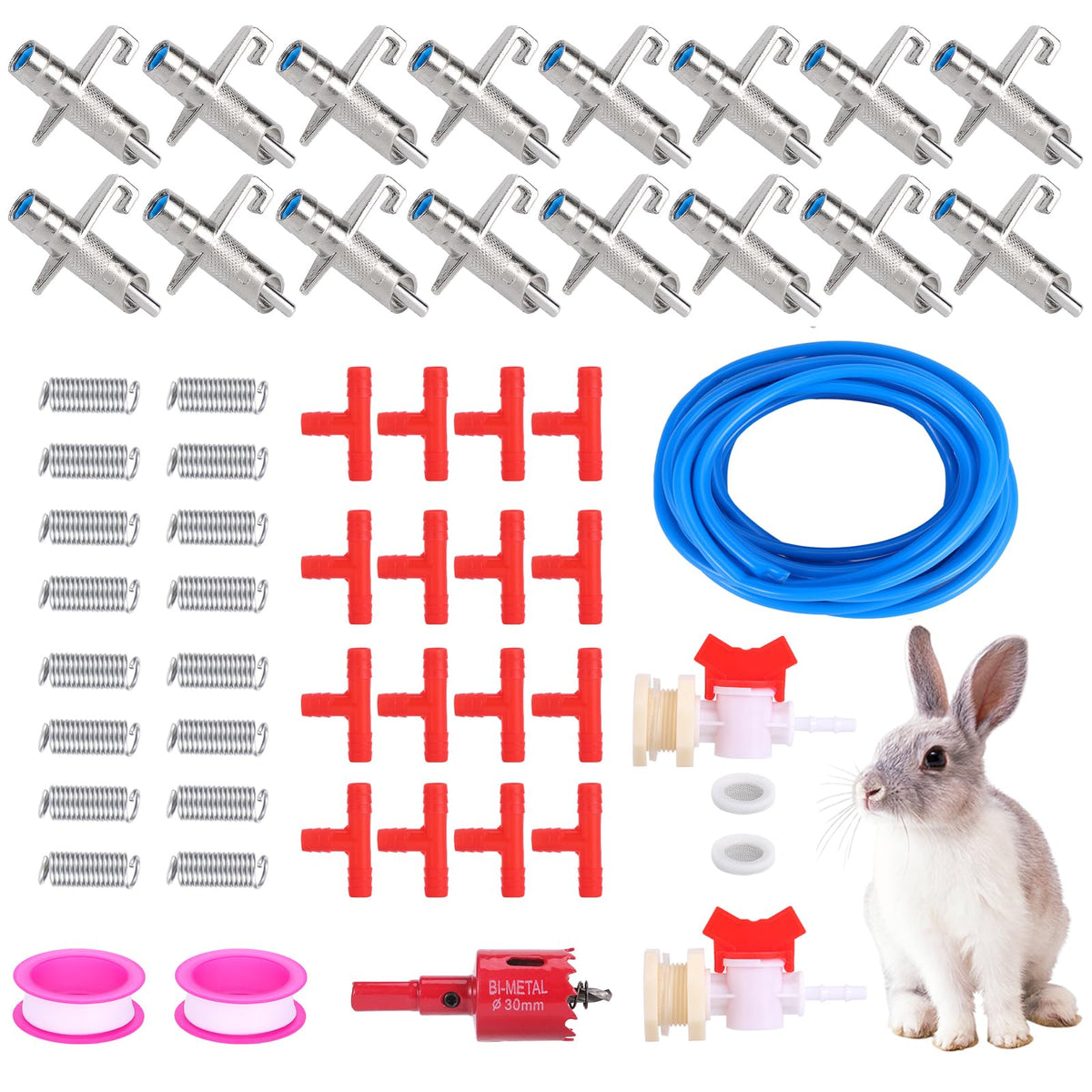 JLUHYANN automatic rabbit waterer kit shown with full setup for easy hydration.