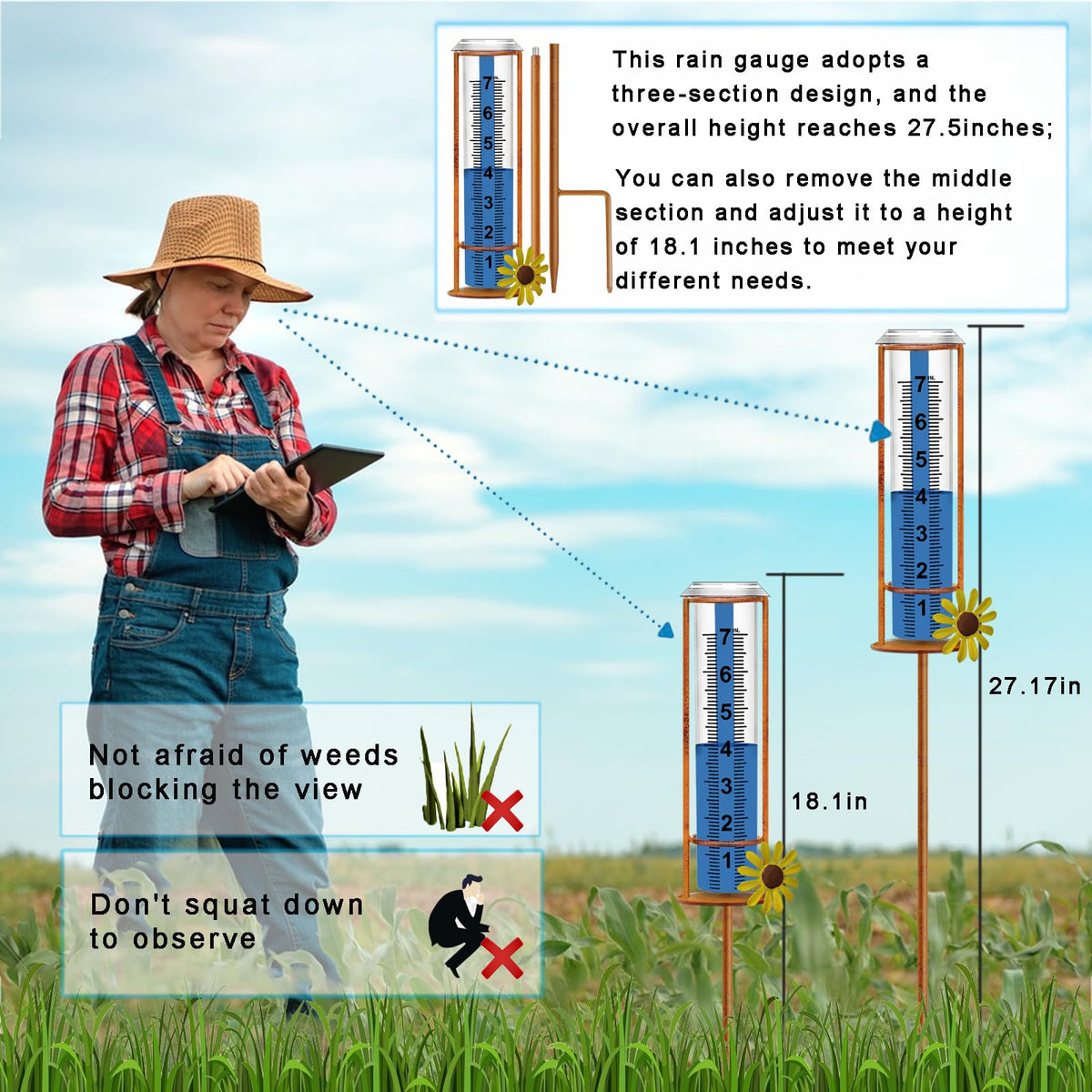 JMBay detachable rain gauge tube for quick maintenance