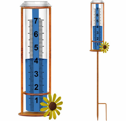 JMBay rain gauge outdoor with stake offers clear readings for yard and garden