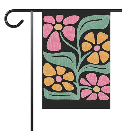 JMEMFC Subtle Flower Flag front view, ideal for garden display.