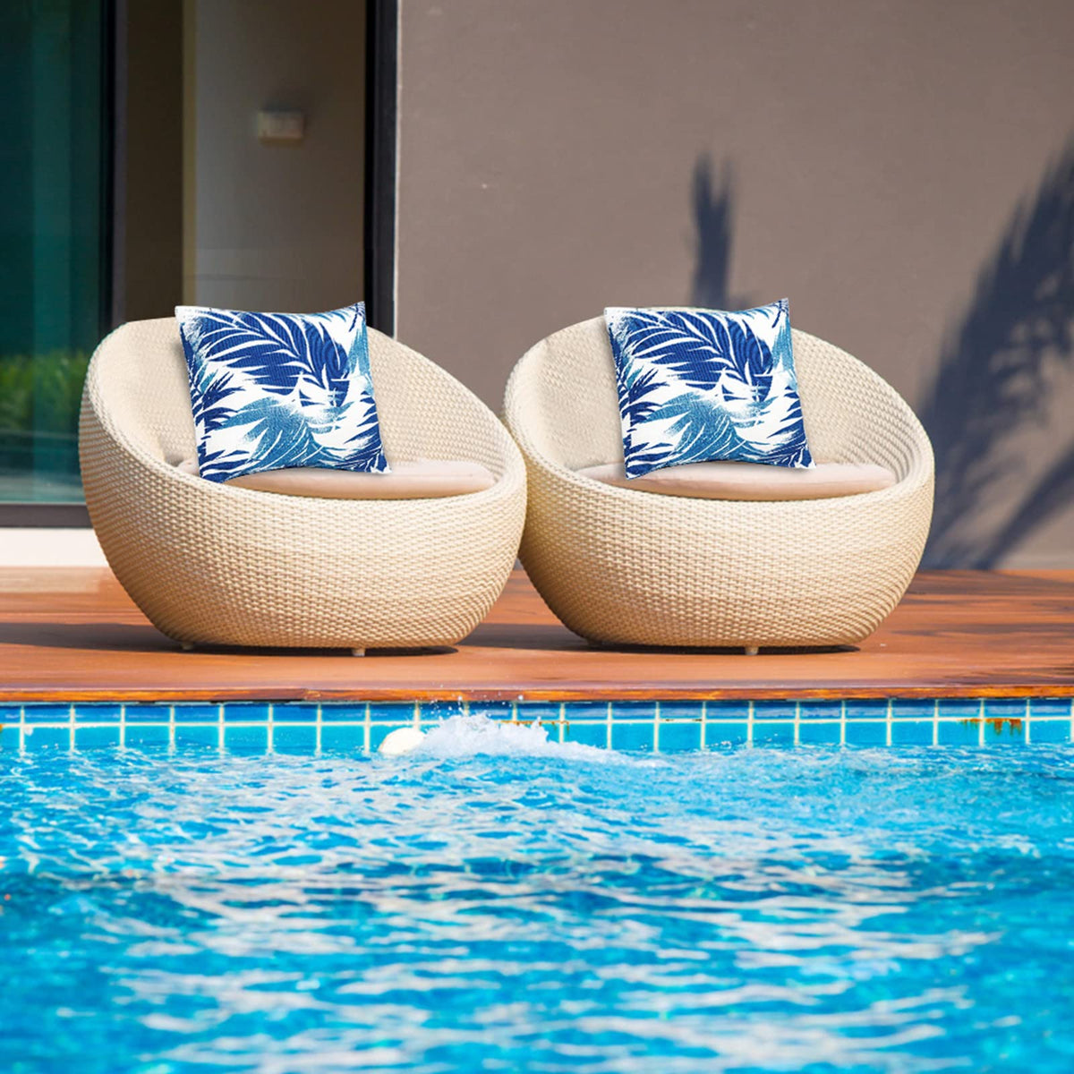 JMGBird durable square pillow suited for patio, balcony, or lounge areas.