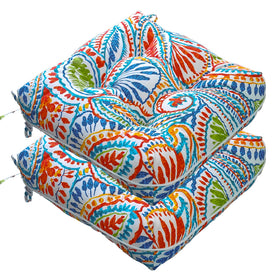 JMGBird outdoor cushions top view, two-pack, ideal for patio seating.