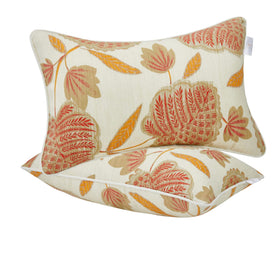 JMGBird outdoor pillow 12x20 beige with orange leaves resists rain for patios