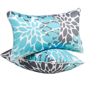JMGBird water-resistant outdoor pillow in sky-blue mandala for durable patio comfort.