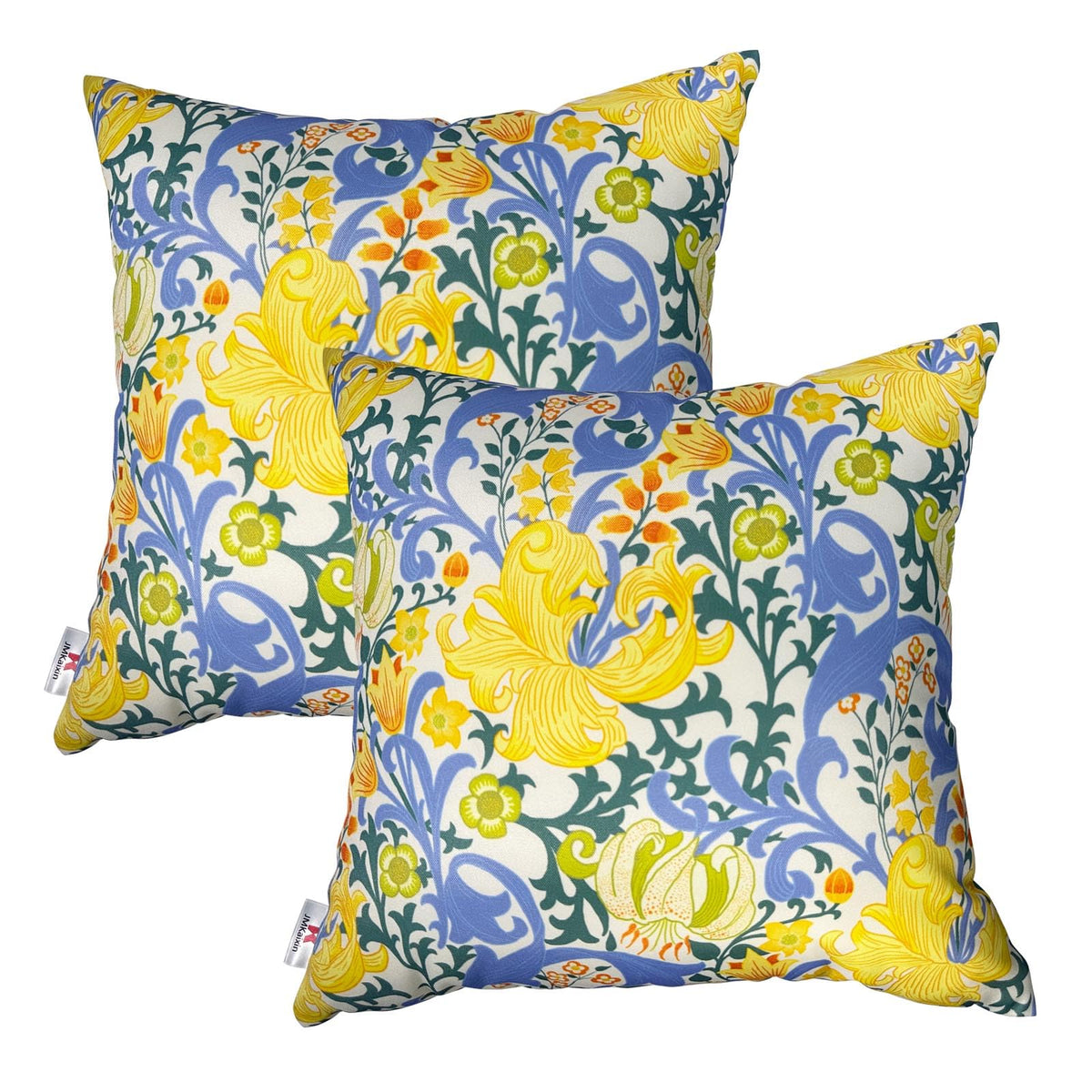 JMKaixin outdoor pillows pair, 18x18 inches, waterproof and weather-resistant for patios.