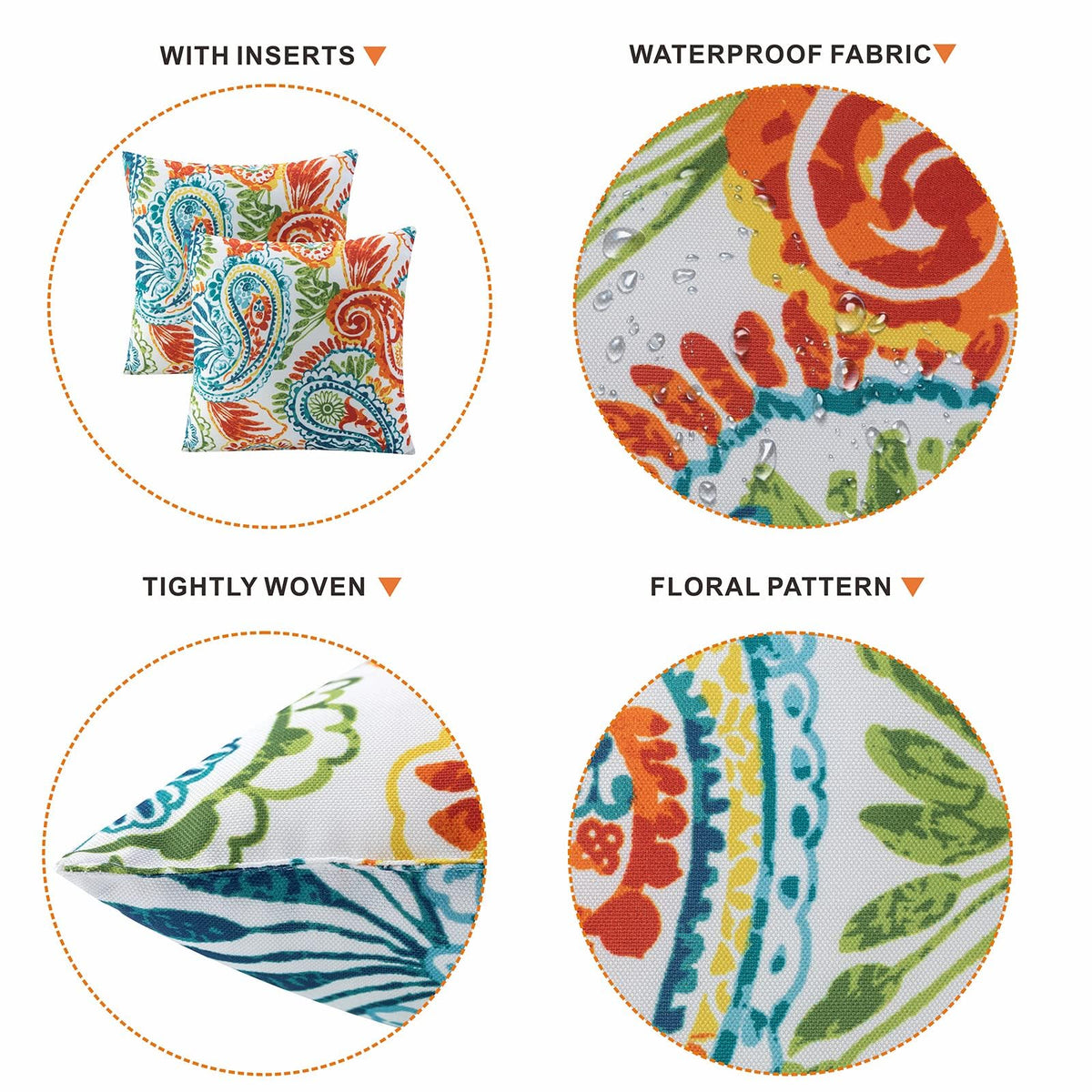 JMKaixin retro-pattern design on outdoor pillows for stylish patios