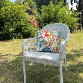 JMKaixin stain-resistant fabric on outdoor pillows maintains color