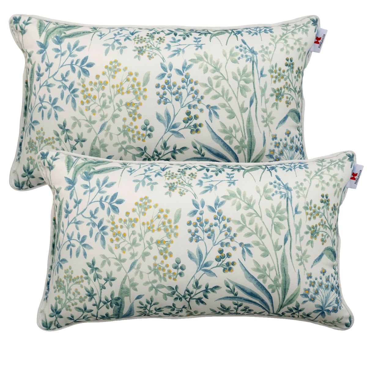 JMKaixin pack of 2 patio lumbar pillows in 12x20 inches for versatile outdoor seating.