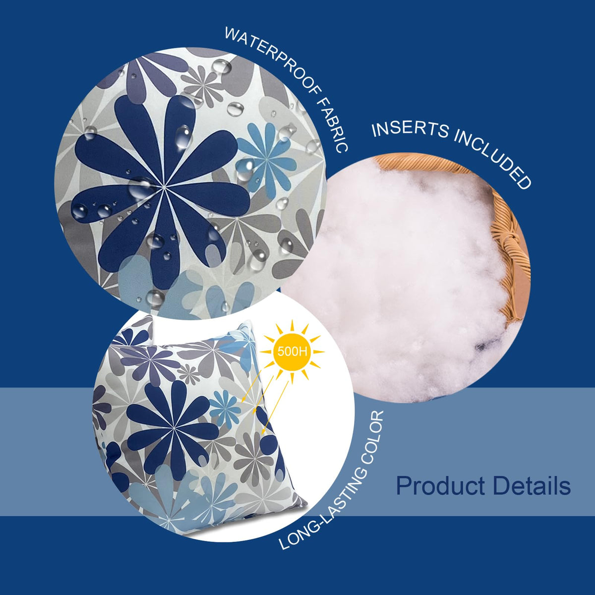 JMKaixin square pillows for patios, couches and beds