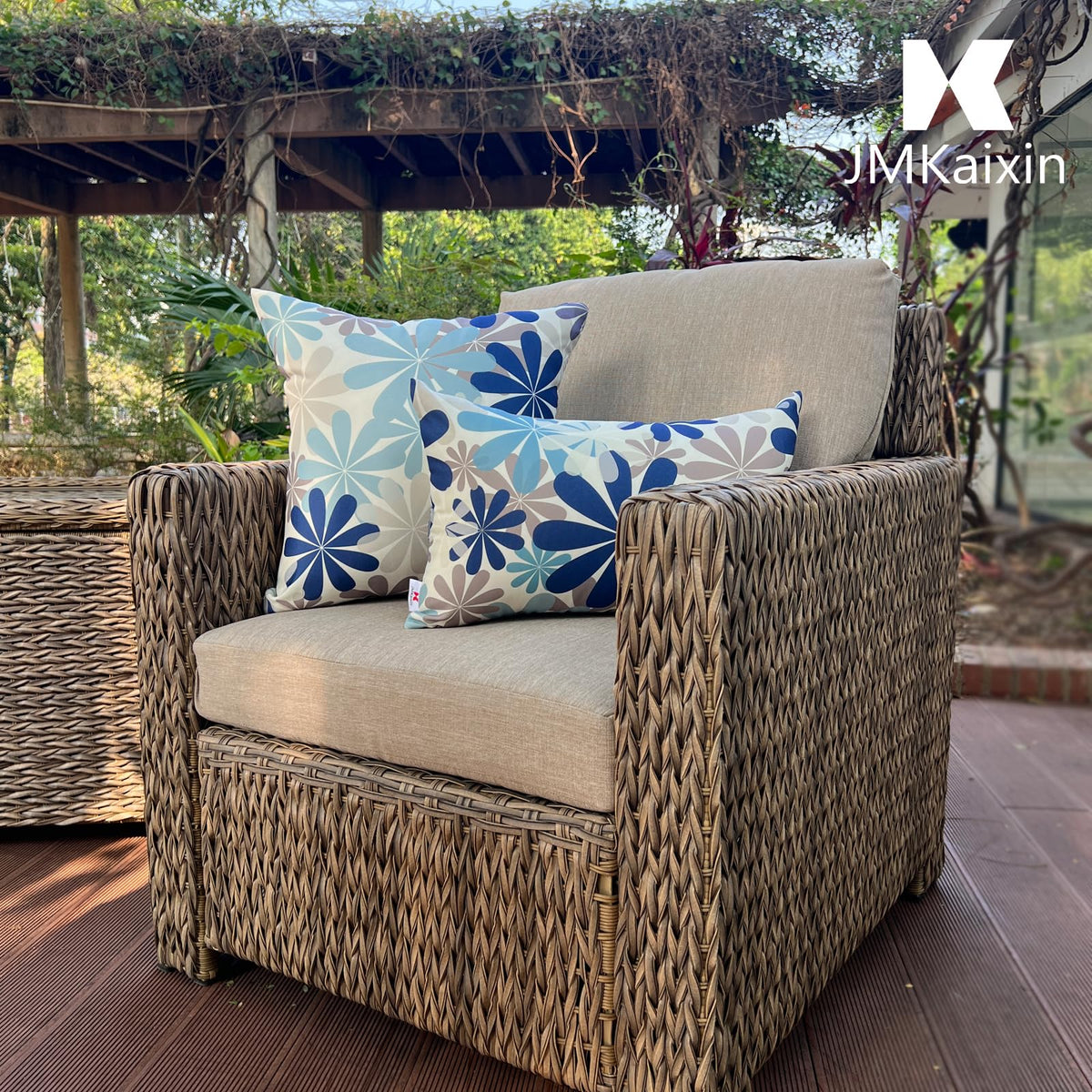 JMKaixin cushions endure sun and weather while keeping color vibrant