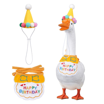 Jmkcoz birthday goose hat closeup adds festive charm to outdoor geese