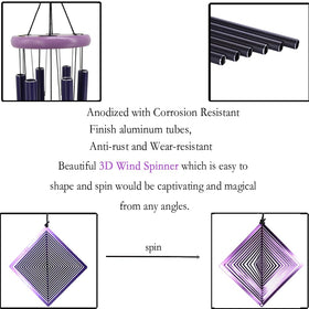 JMsuertes wind chime with six thick-walled tubes offers soothing melodies