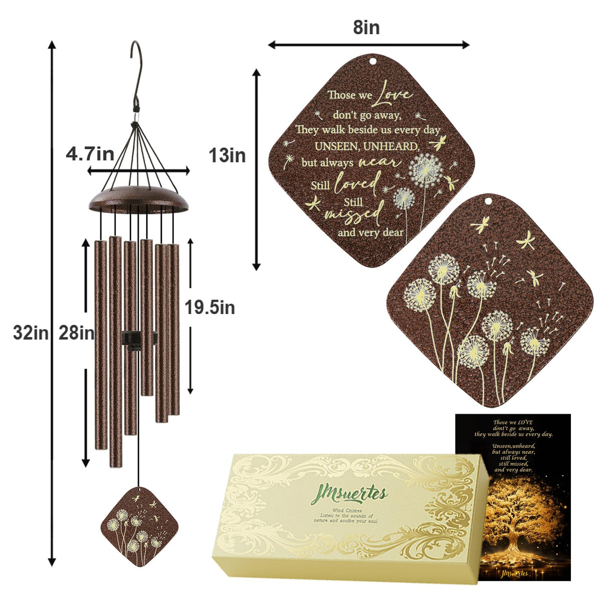 JMsuertes adjustable striker wind chime enables customizable tones.
