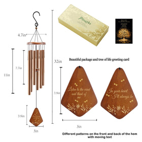 JMsuertes bronze finish wind chime with six tubes for outdoor durability.