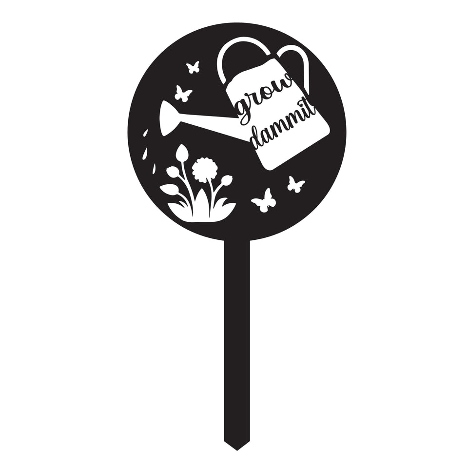 JMsuertes Grow Dammit sign front view for bold outdoor garden decor