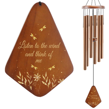 JMsuertes memorial dragonfly wind chime in outdoor brown for peaceful memories.
