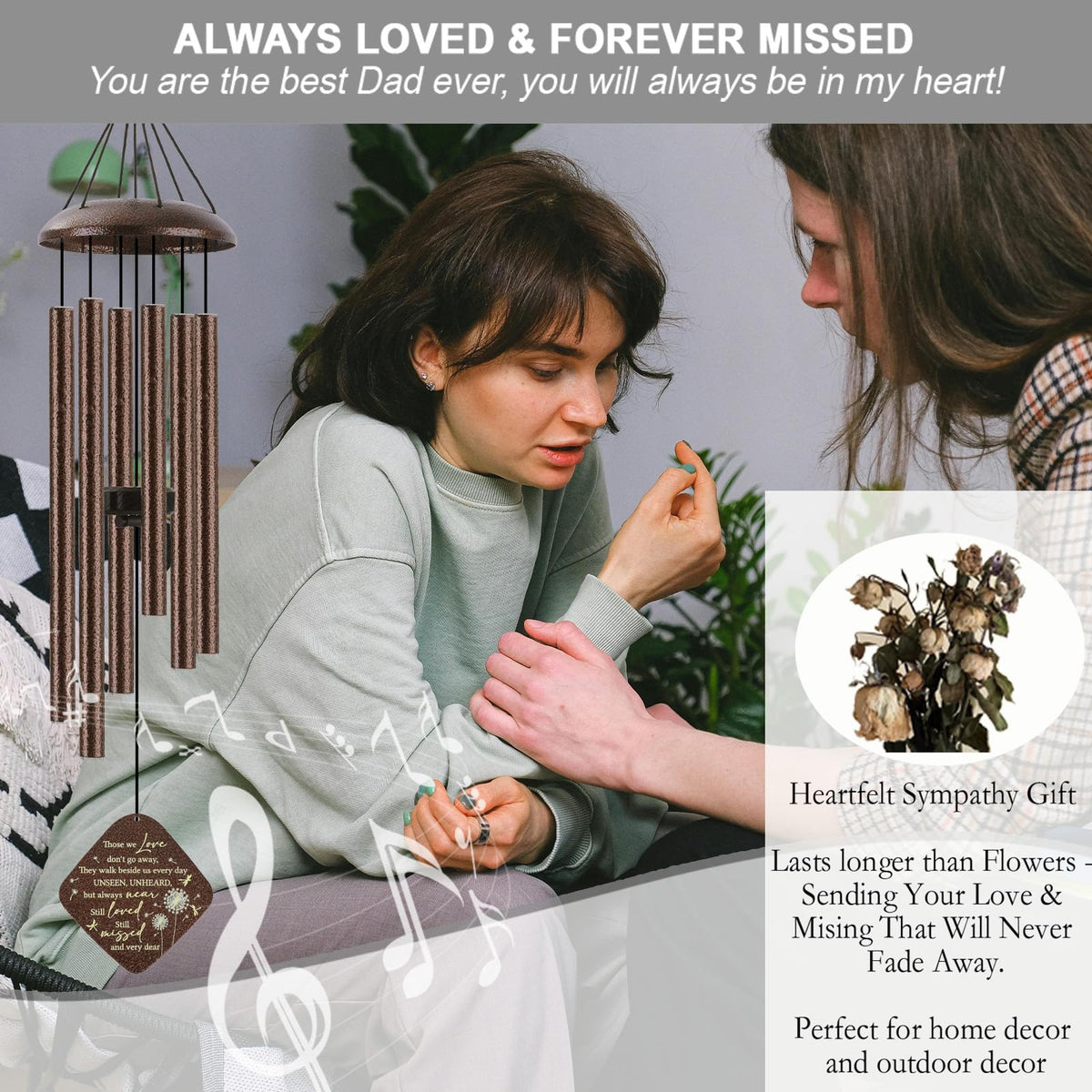 JMsuertes wind chimes deliver deep, calming tones for tranquil spaces.