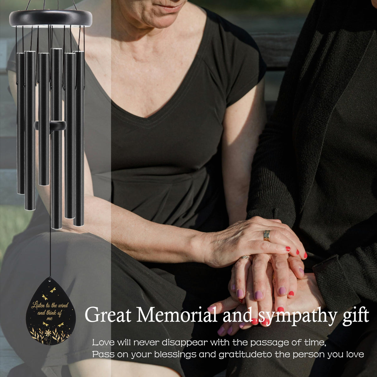 Black wooden top and durable tubes promise weather resistance and lasting sound.