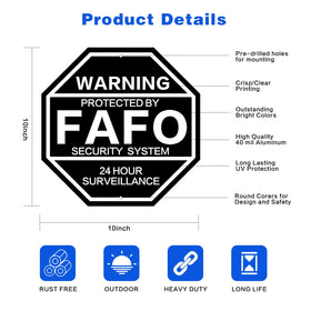 JMXINHANG FAFO sign weather-resistant aluminum close-up.