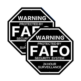 JMXINHANG FAFO sign front view with bold warning for property security.