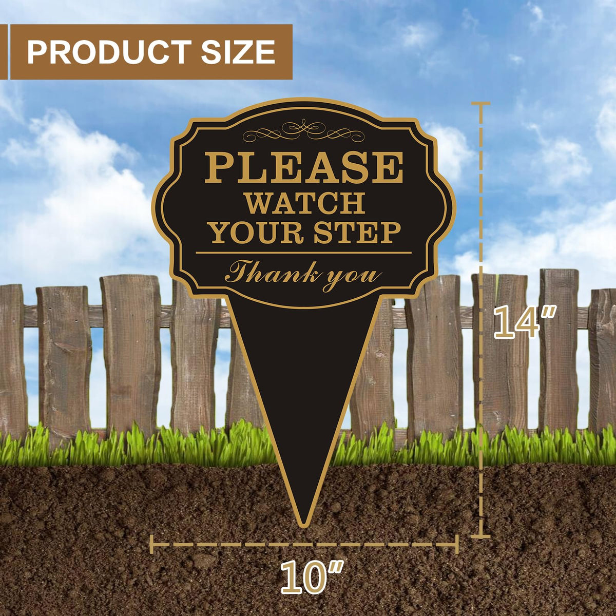 JMXINHANG watch your step sign back view with clear messaging