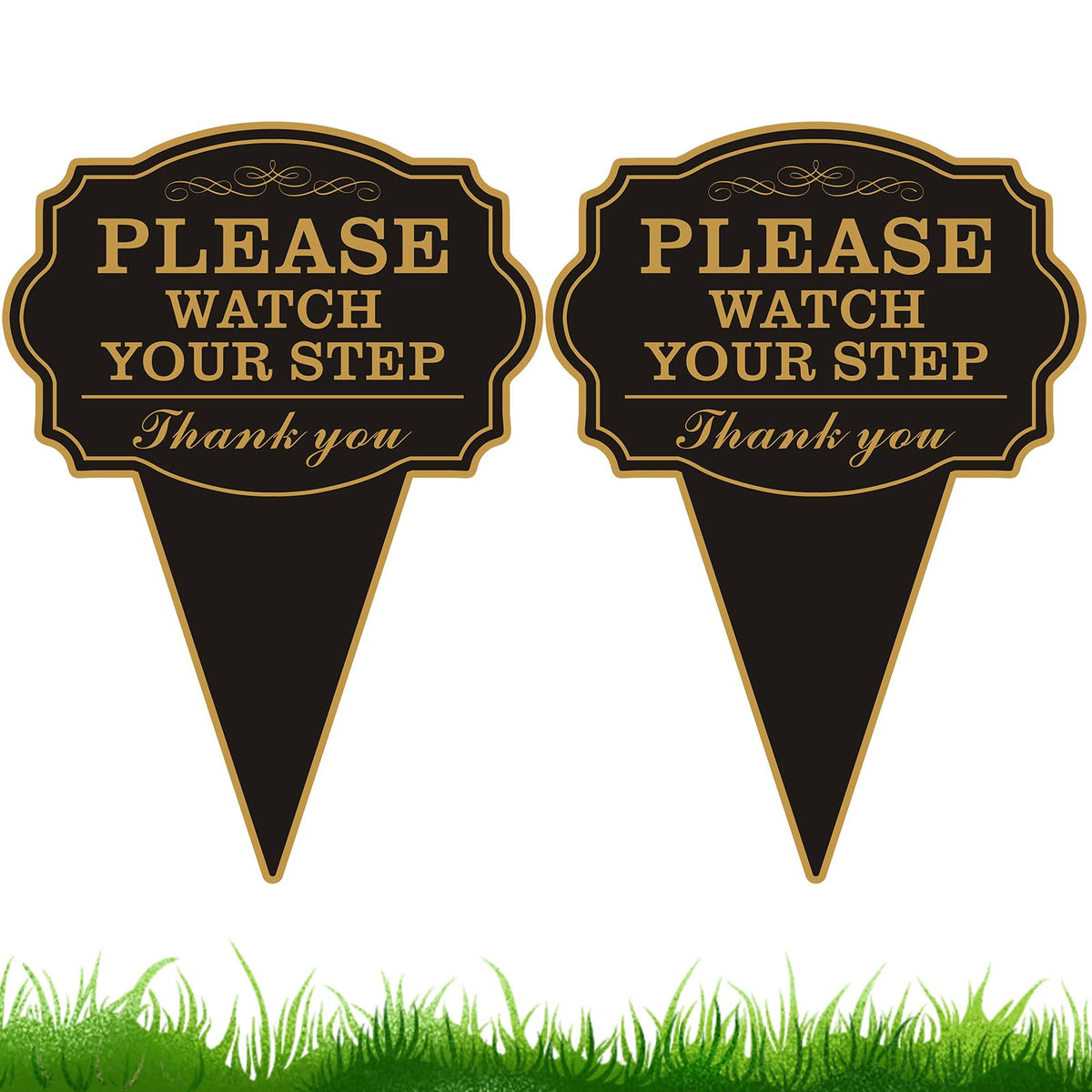 JMXINHANG watch your step sign front view shows curbside safety