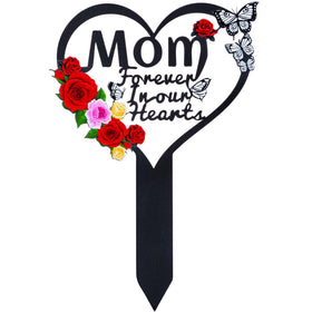 JMZYJZH heart-shaped cemetery ornament for Mom, ideal outdoor memorial