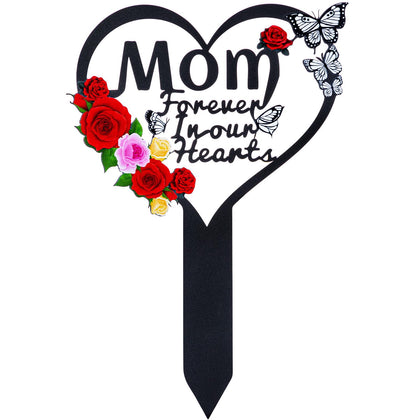 JMZYJZH heart-shaped cemetery ornament for Mom, ideal outdoor memorial