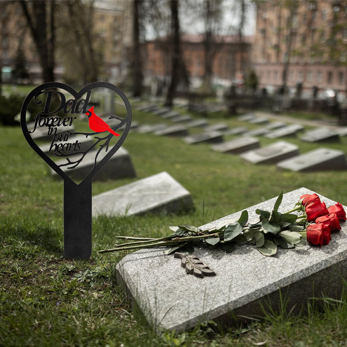 JMZYJZH easy-install grave decoration secures with soil for quick setup
