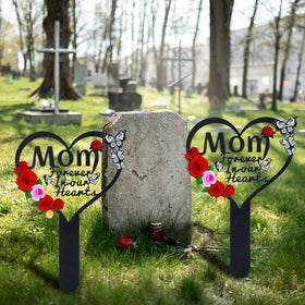 JMZYJZH memorial heart grave marker for outdoors, enduring metal design