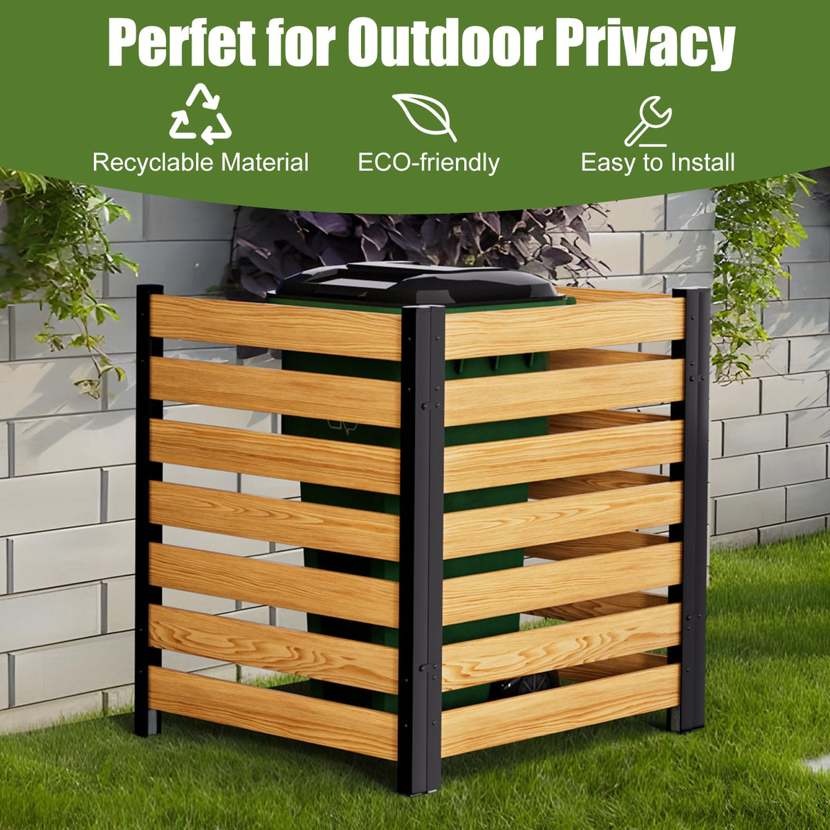 JN YANYULOU wood privacy screen closeup shows natural grain and warm tones.